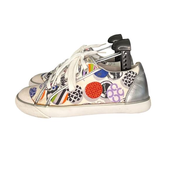 Womens Coach Barrett Poppy Q556 Multicolor Lace-Up Sneaker Shoes Size 7.5B - Picture 1 of 6